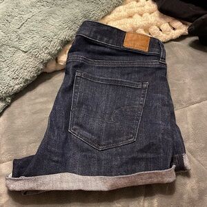 American Eagle Dark Washed Denim Shorts (No Rips)